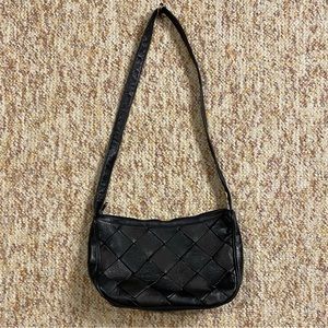 Vintage woven leather crossbody bag
